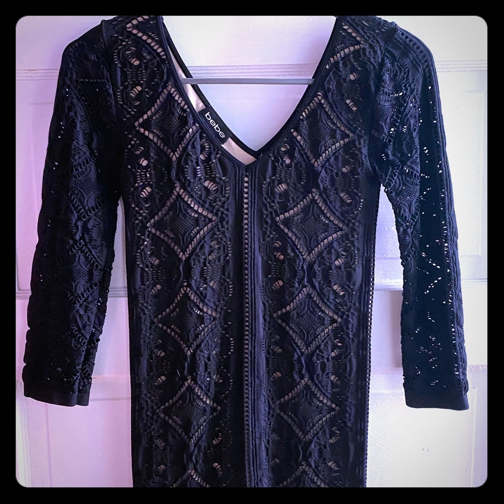 bebe black night dress